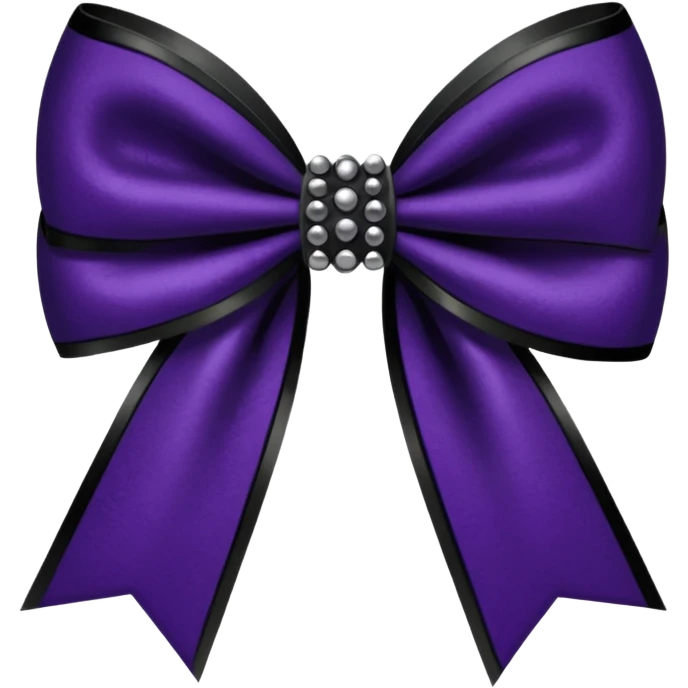 goth bow with velvet texture, deep purple and black, silver studs, dramatic shadows emoji