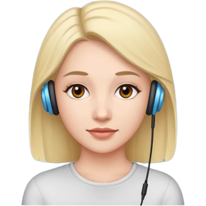 woman with ear buds emoji