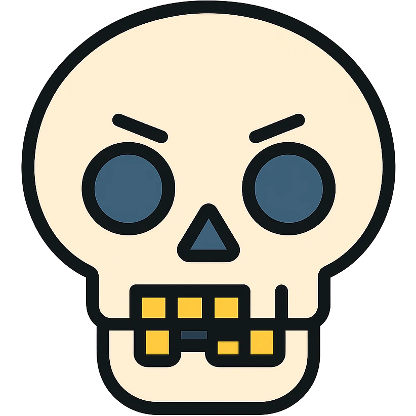 skull with skew teeth emoji