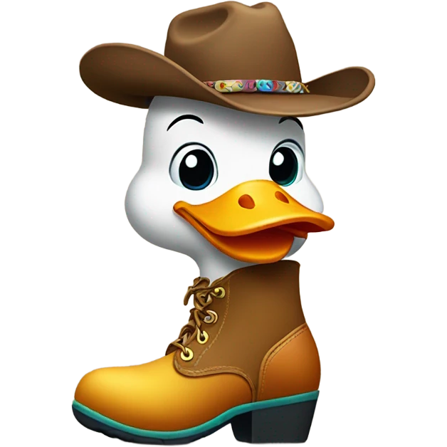 Duck wearing cowboy boots emoji
