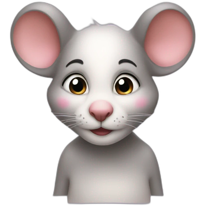 Une souris avec du maquillage emoji