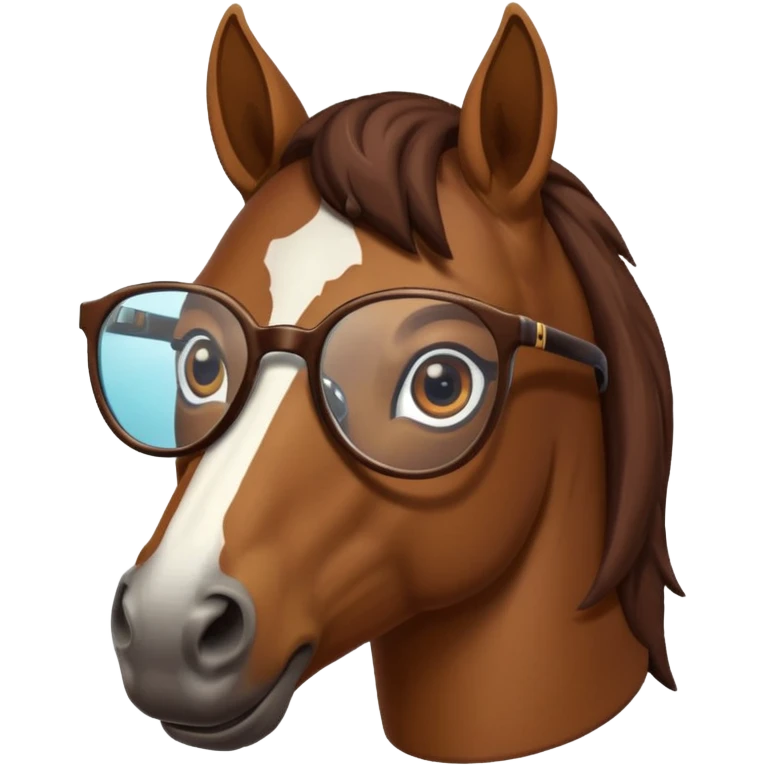retro horse with glasses emoji