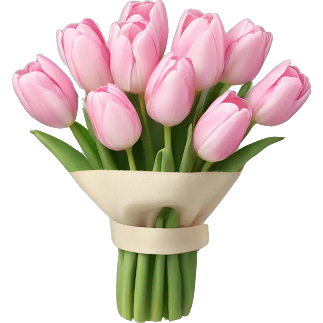 Cute Bouquet of Light pink tulips emoji