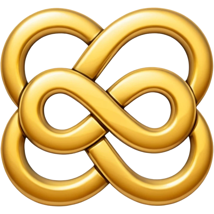One infinity BOLD symbol made of gold emoji