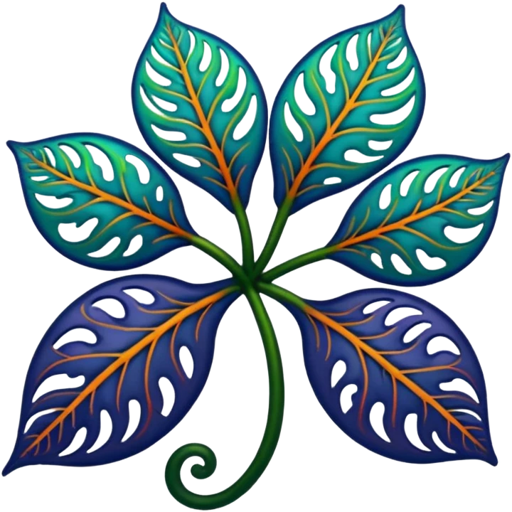 dark colorful filigree design, leaf shapes, flower shapes, nature shapes, toxic nature, toxic plants emoji