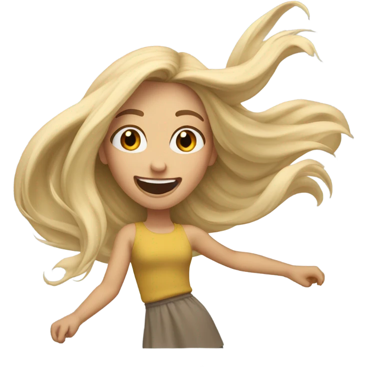 Blonde girl flipping her hair emoji