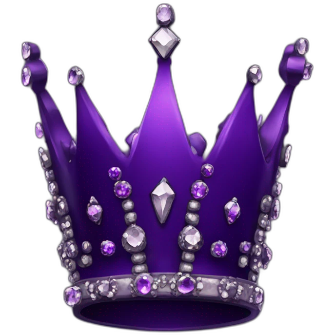very dark purple crown with small dark Vicrorian style crystals and club marks emoji