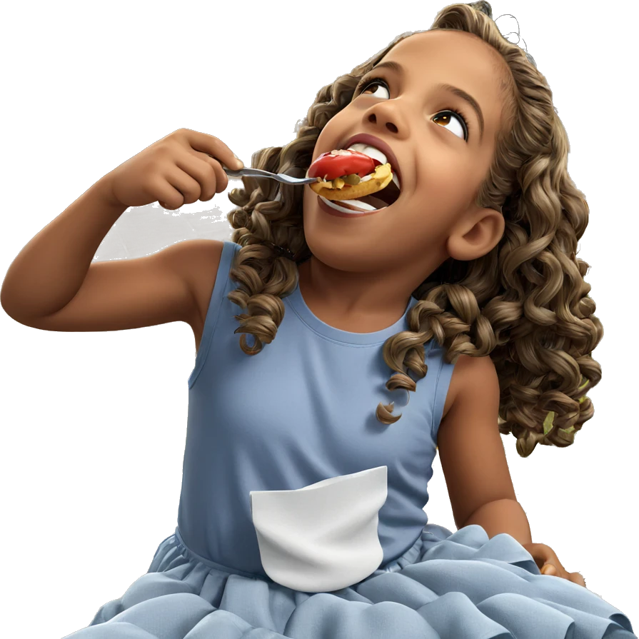 girl enjoying her meal emoji