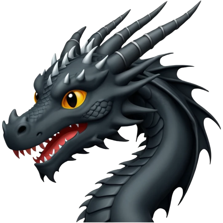 iOS emoji, minimal dragon symbol, dark fantasy, line icon emoji