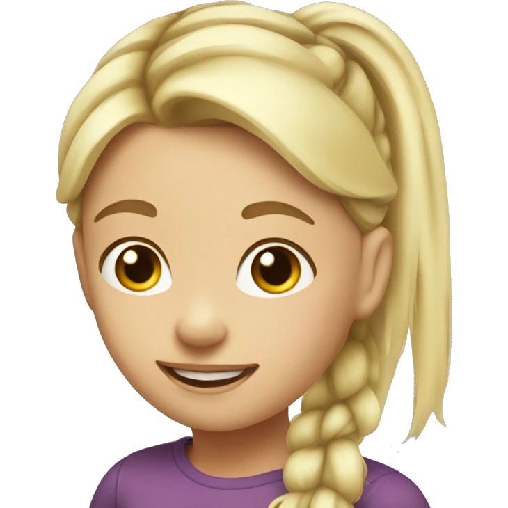 Blond girl with hair pony tail  emoji