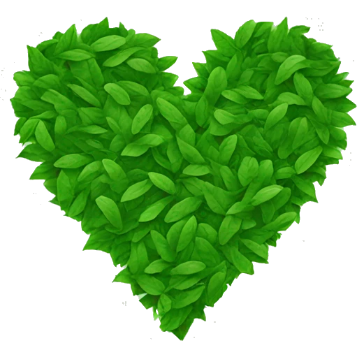 Heart made of green leaves  emoji