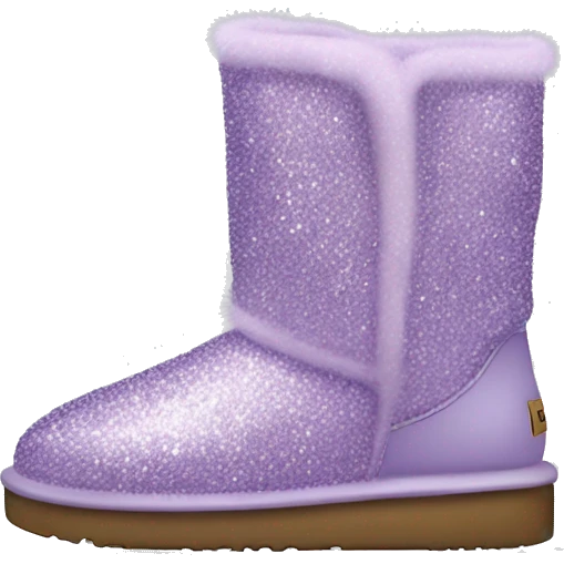 Realistic light purple glitter and fur Ugg boots. emoji