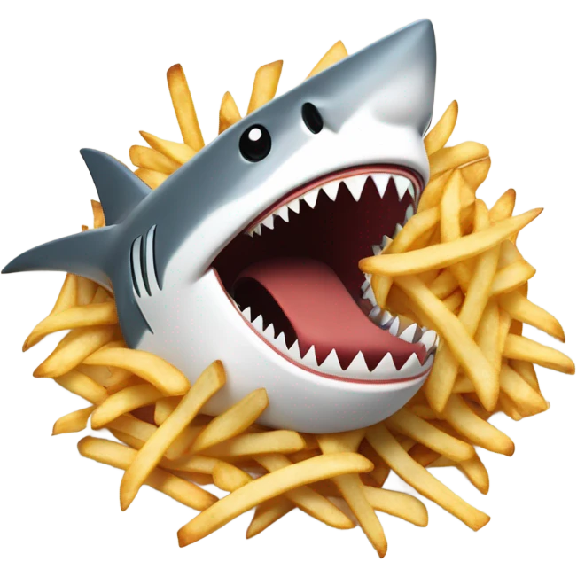 Shark eating 1000009 French fries emoji