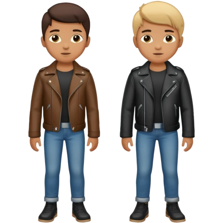 Boy in leather jocket, full body, different colors leather jocket, close up emoji