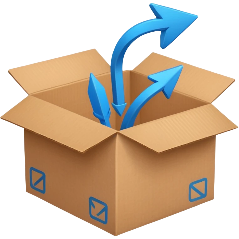 package box with arrows circling around it emoji