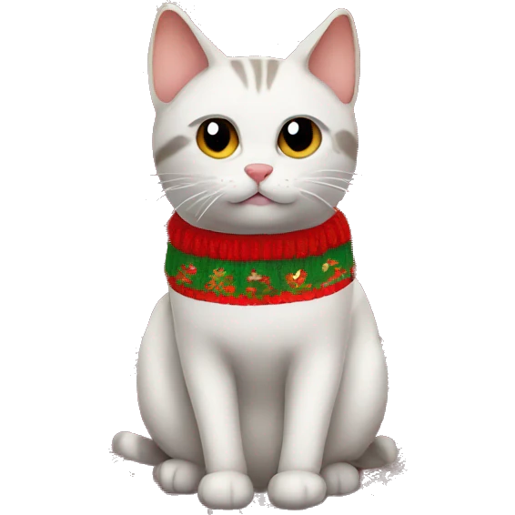 Cat in Christmas sweater  emoji