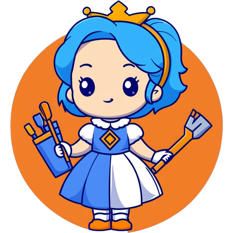 Evie from Descendants, blue hair, royal princess style, fashion designer emoji