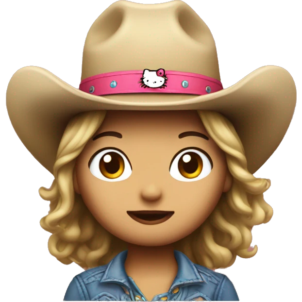 Hello kitty face COWGIRL  without mouth  emoji