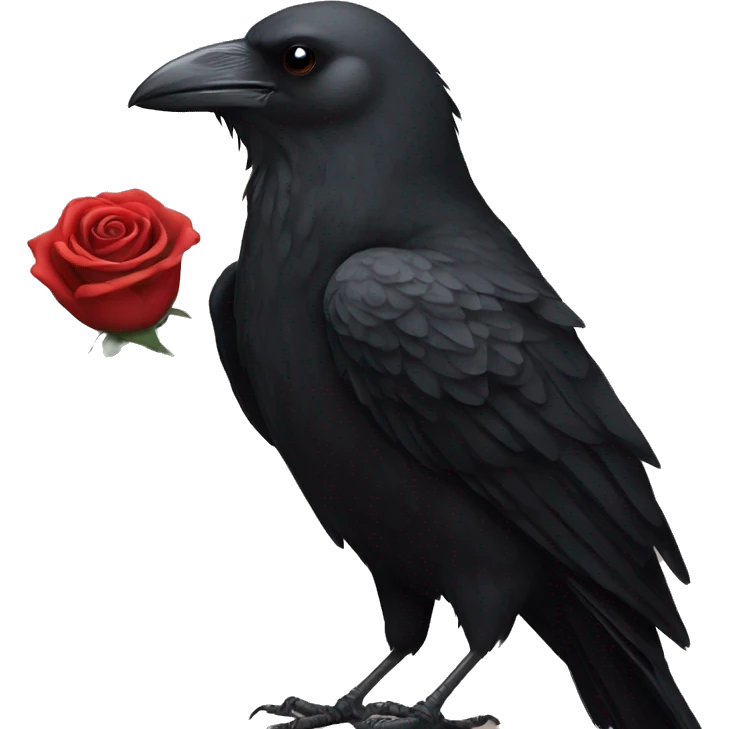 Crow holding rose emoji