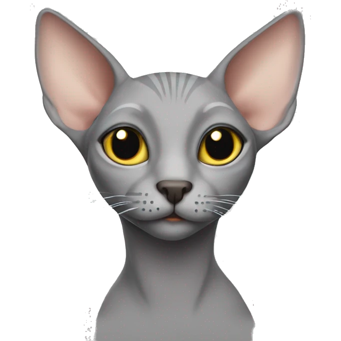 Grey hairless cat  emoji