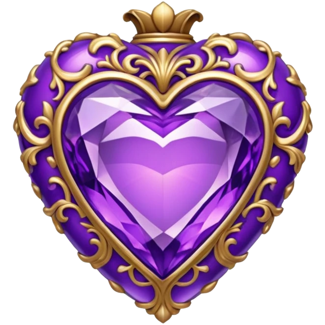 rococo heart gem purple emoji
