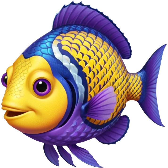 GURGLE FISH FROM FINDING NEMO PURPLE AND YELLOW GRAMMA FISH emoji