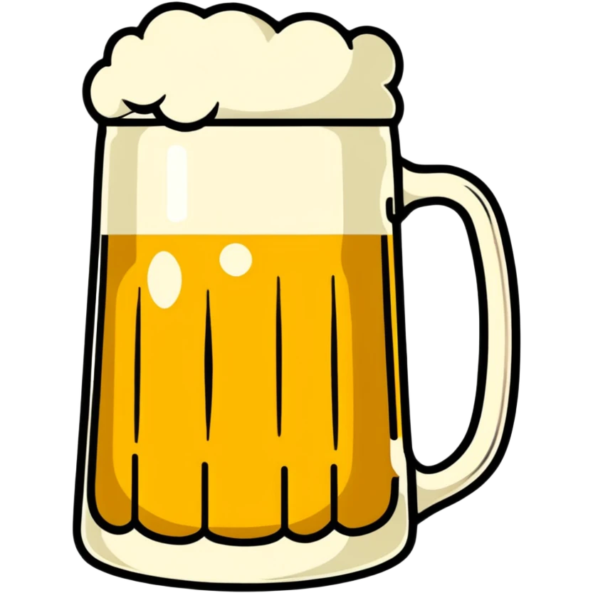 A happy beer mug with bubbles emoji