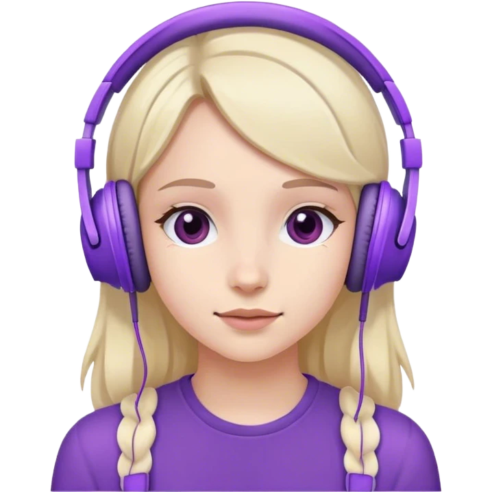 girl with purple headphones emoji