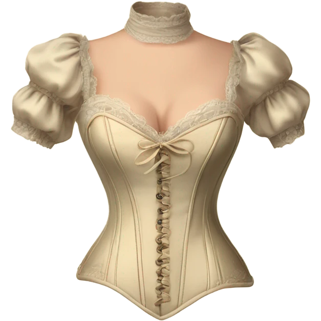 vintage rococo light beige corset with sleeves  emoji