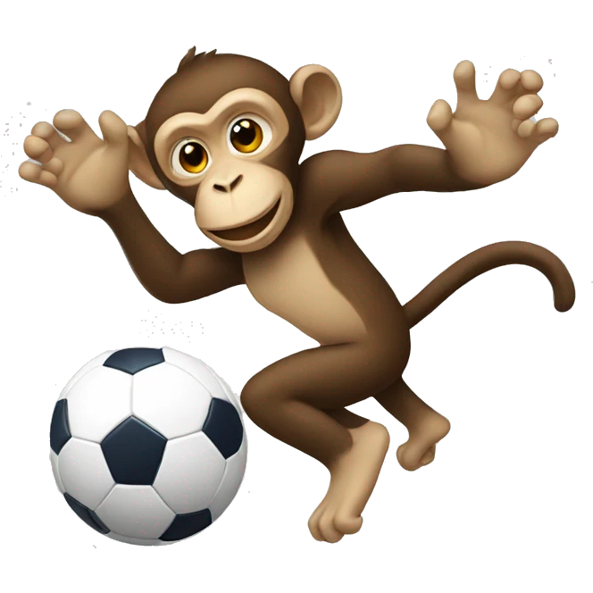 Monkey playing soccer emoji
