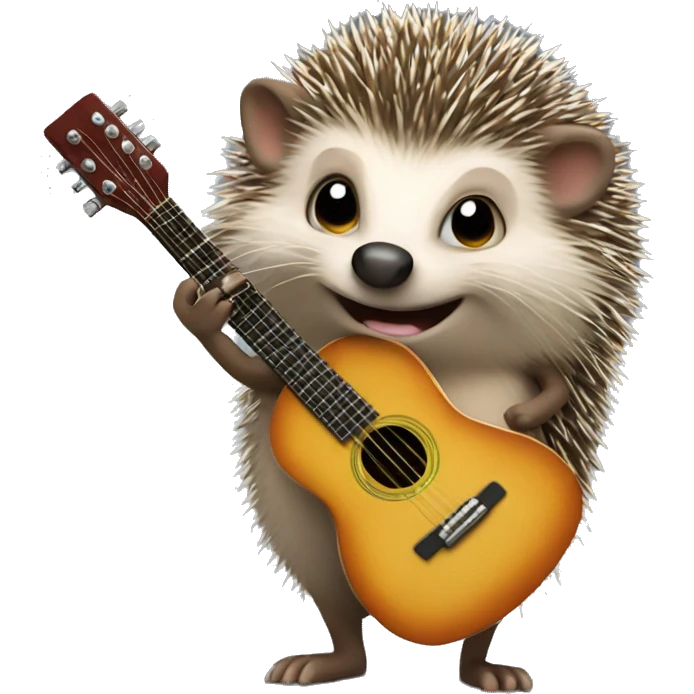 hedgehog with a guitar emoji