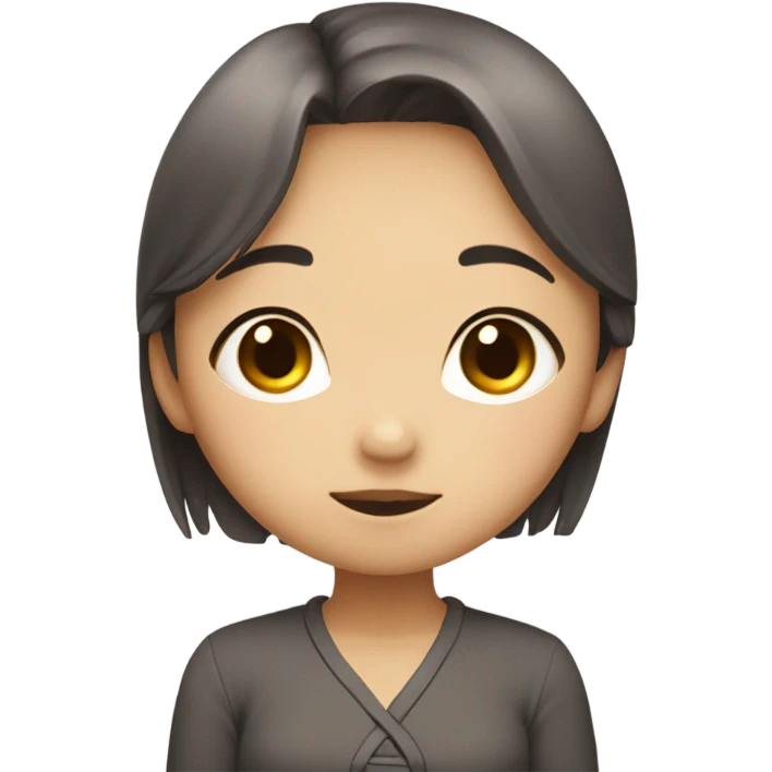 Asian girl acting shy emoji