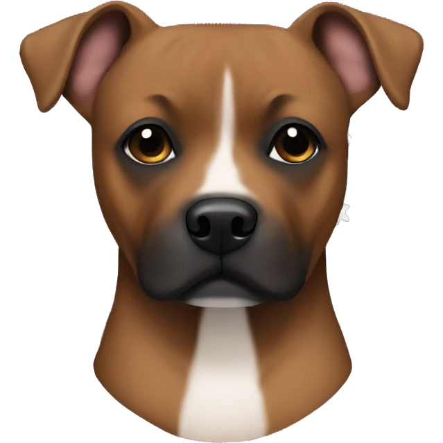 Brown staffy with black face  emoji