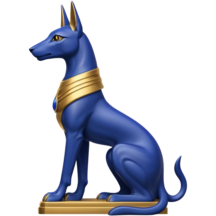 Black, gold, lapis anubis statue posed  emoji