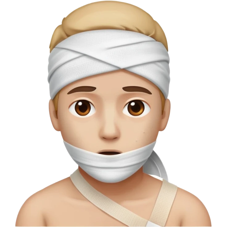 person with bandage and injury looking hurt emoji