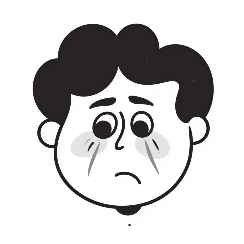 sobbing face doodle style emoji