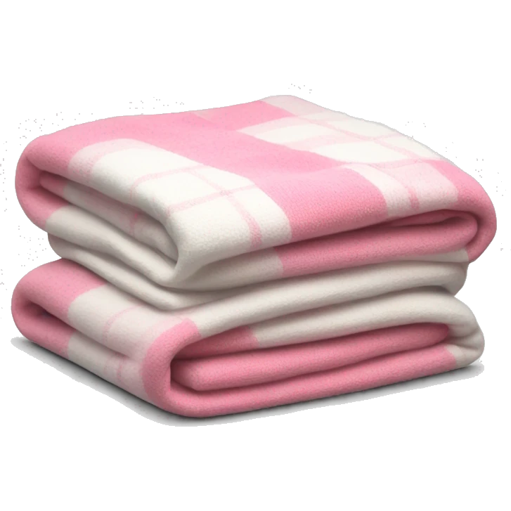 Plad white and pink blanket folded  emoji