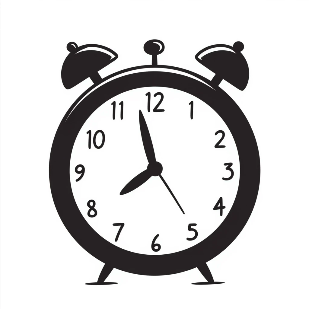 hand-drawn clock emoji