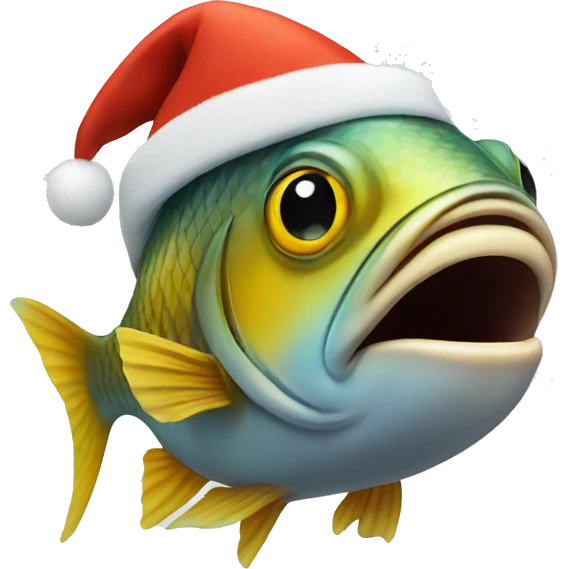 Fish in a festive cap emoji