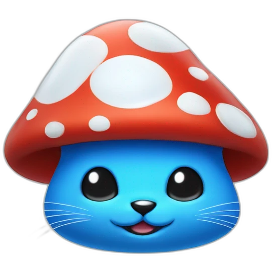Smurf blue cat mushroom hat emoji