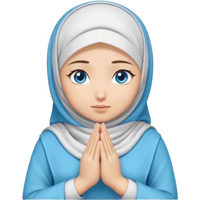 Turkish beautiful finish Konya girl blue eyes with hijab and dua on namaz emoji