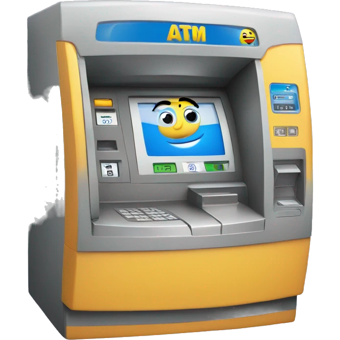 ATM machine + curious face emoji