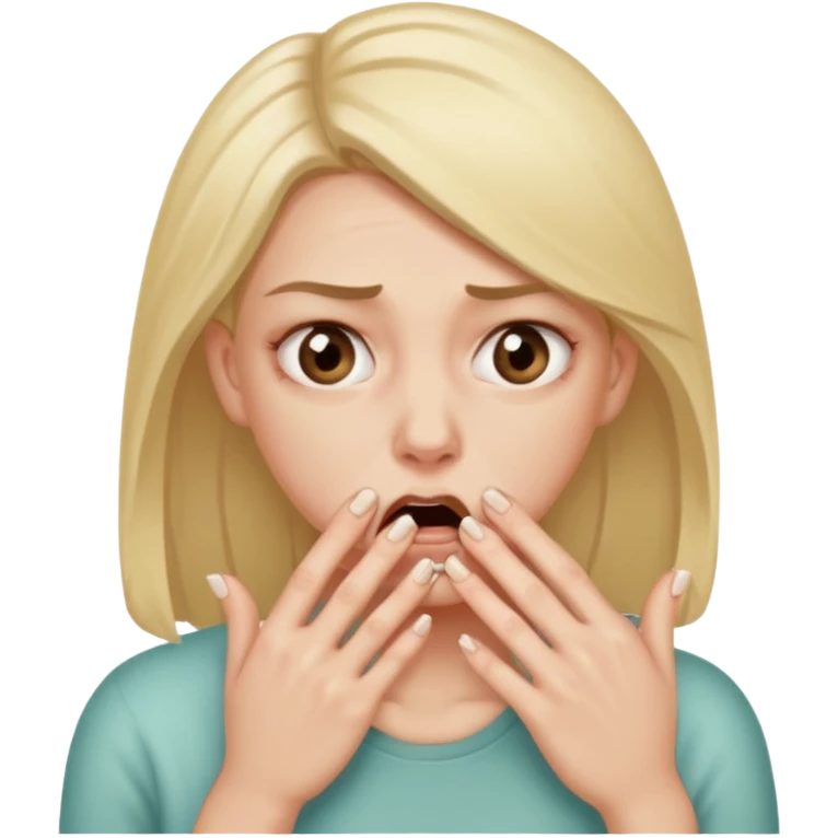 woman bitting nails anxious and sweating emoji