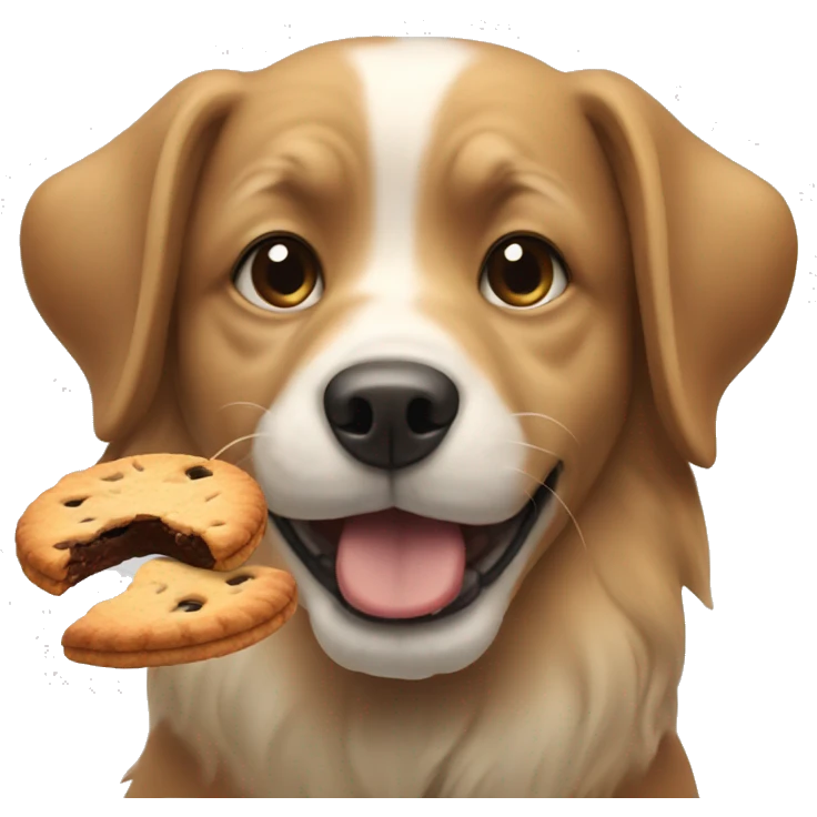 Dog eating a cookie emoji