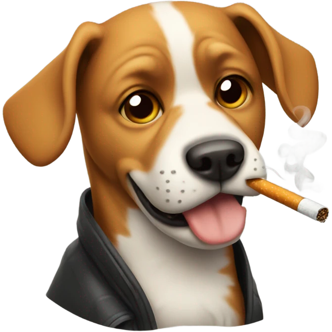 Dog with cigarette  emoji