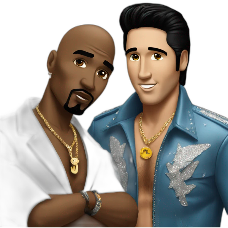 Elvis with 2pac emoji