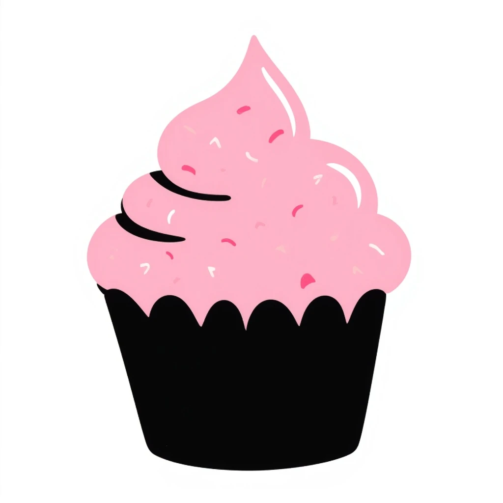 a cupcake with pink icing emoji