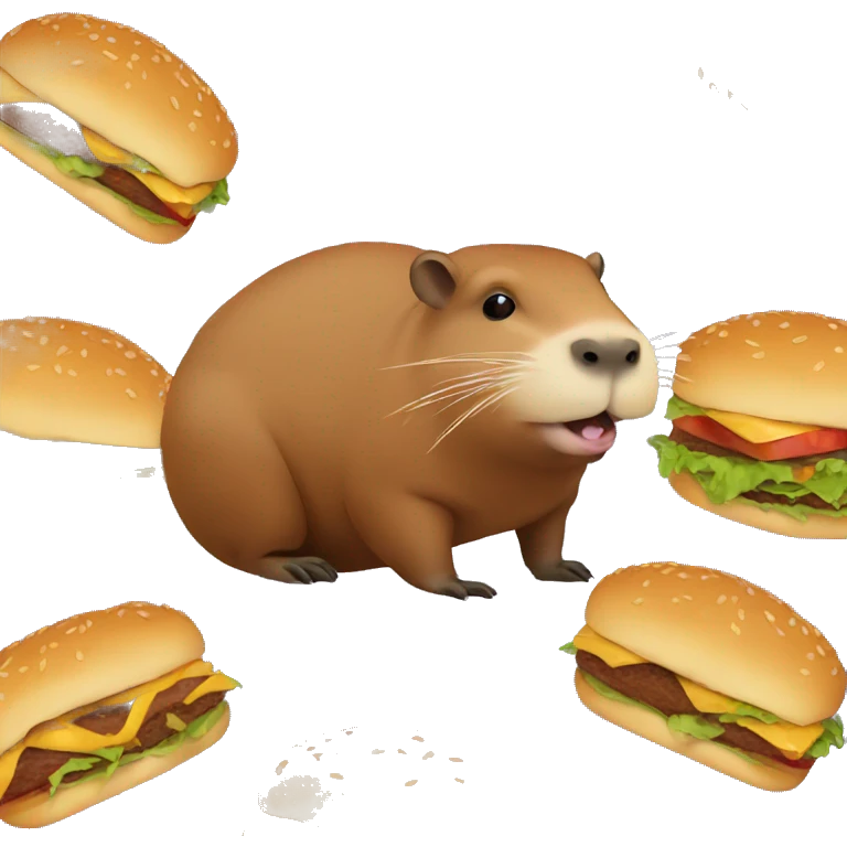capybara eating a burger emoji