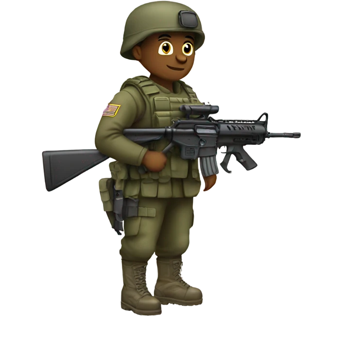 a solider with heavy ar emoji