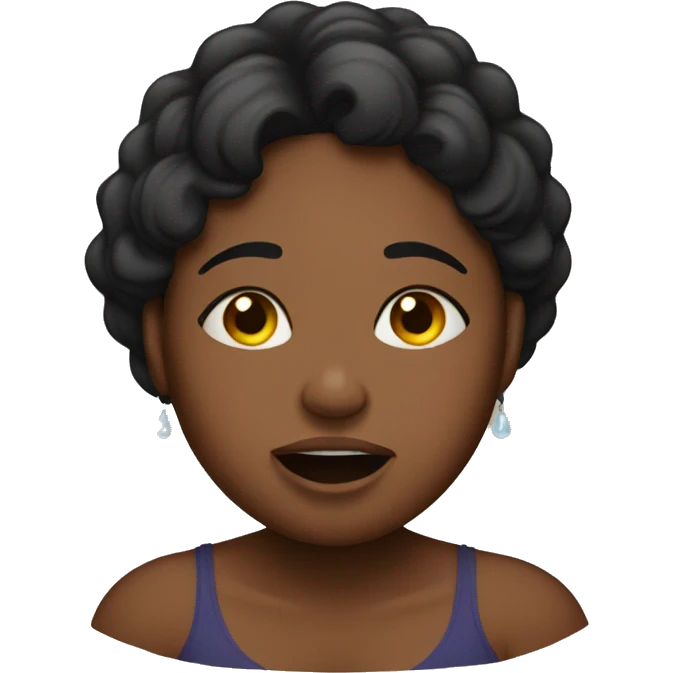 Pregnant black woman crying happy tears emoji